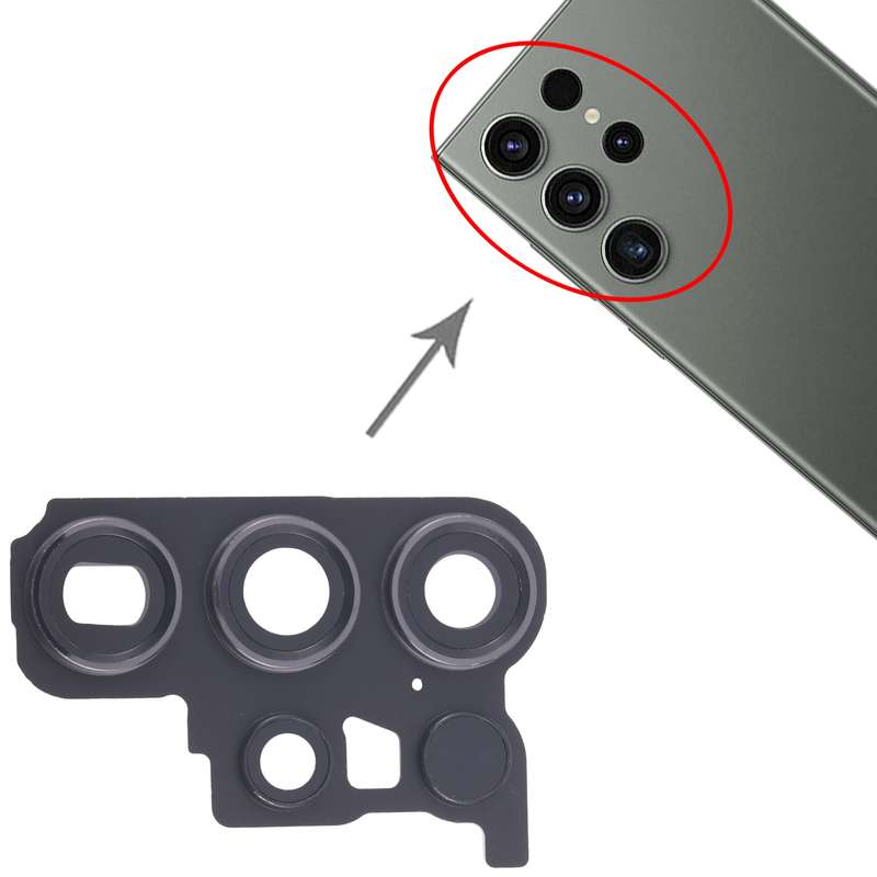 For Samsung Galaxy S23 Ultra SM-S918B 10pcs Rear Camera Lens Cover(Black)
