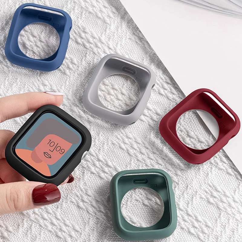 For Apple Watch Series 42mm / 44mm Candy Silicone Half Coverage Watch Case