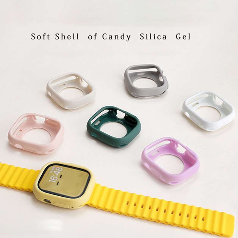 For Apple Watch Series 42mm / 44mm Candy Silicone Half Coverage Watch Case