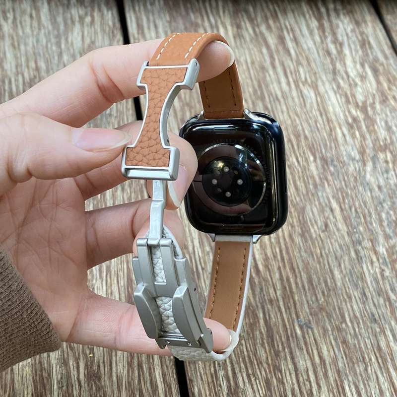 For Apple Watch 42mm / 41mm / 40mm / 38mm 14mm Magnetic Buckle Litchi Leather Watch Band