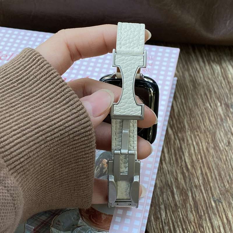 For Apple Watch 42mm / 41mm / 40mm / 38mm 14mm Magnetic Buckle Litchi Leather Watch Band
