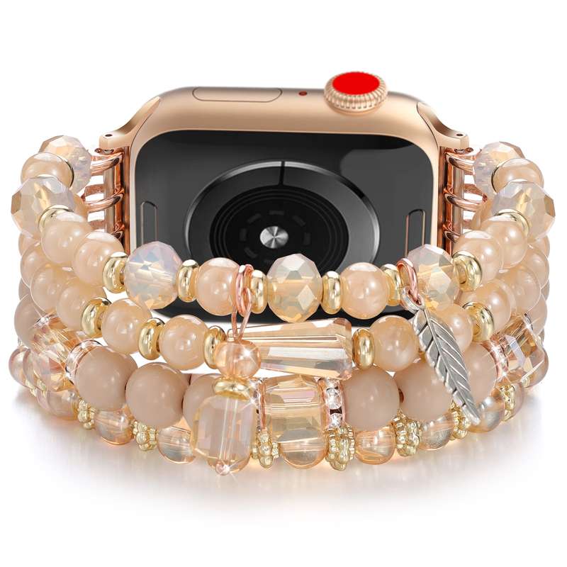 For Apple Watch 42mm / 41mm / 40mm / 38mm Tassel Beaded Chain Watch Band