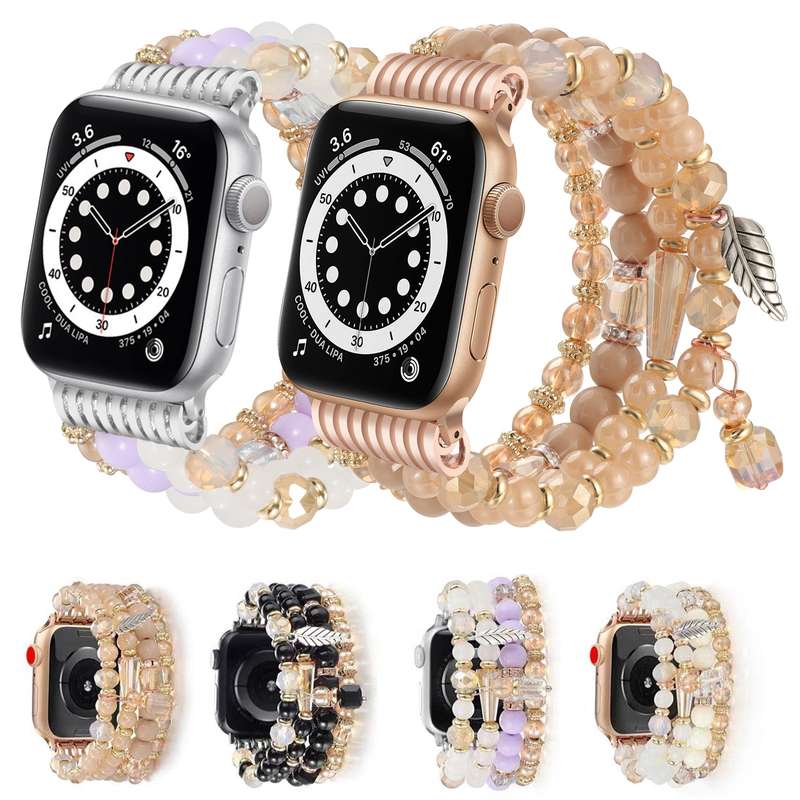 For Apple Watch 42mm / 41mm / 40mm / 38mm Tassel Beaded Chain Watch Band
