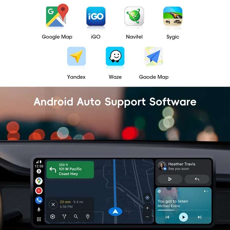 P40 CarPlay and Android Auto Car Connectivity Box Wireless Adapter(Black)