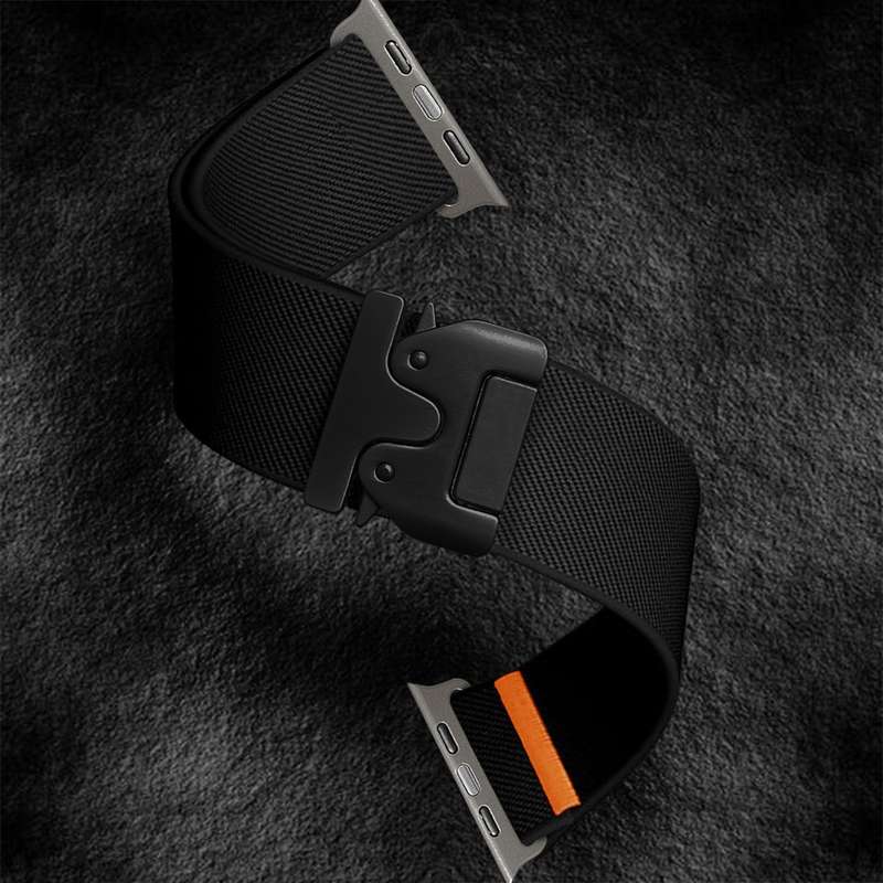 For Apple Watch 46mm / 49mm / 45mm / 44mm Parachute Buckle Elastic Nylon Watch Band