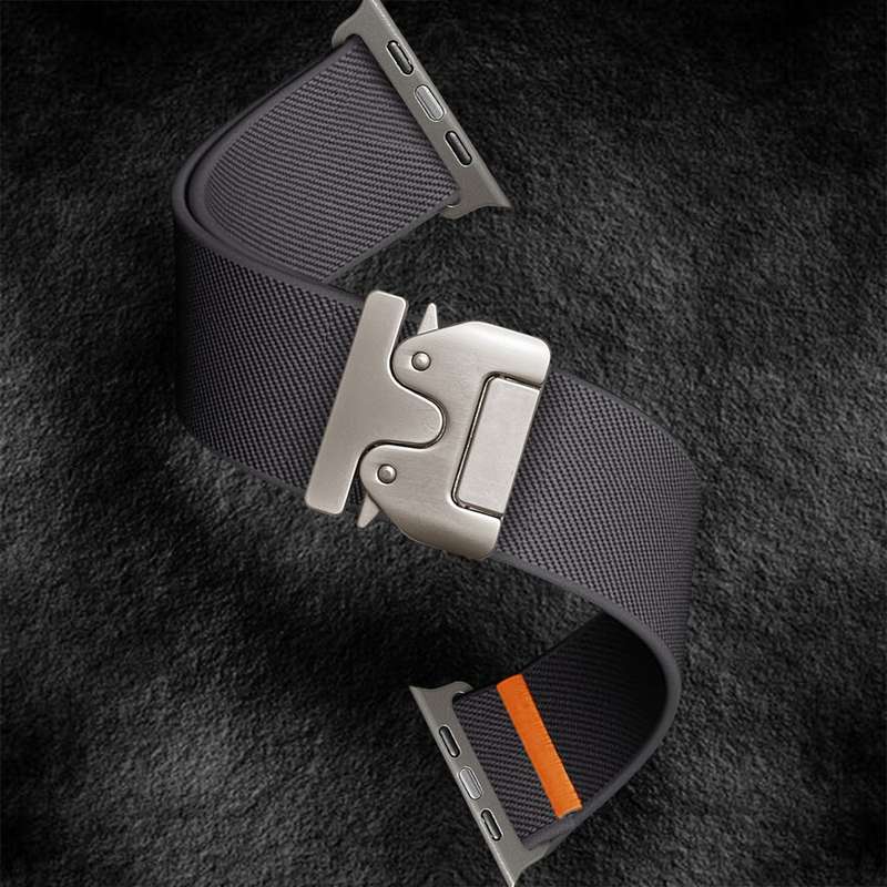 For Apple Watch 46mm / 49mm / 45mm / 44mm Parachute Buckle Elastic Nylon Watch Band