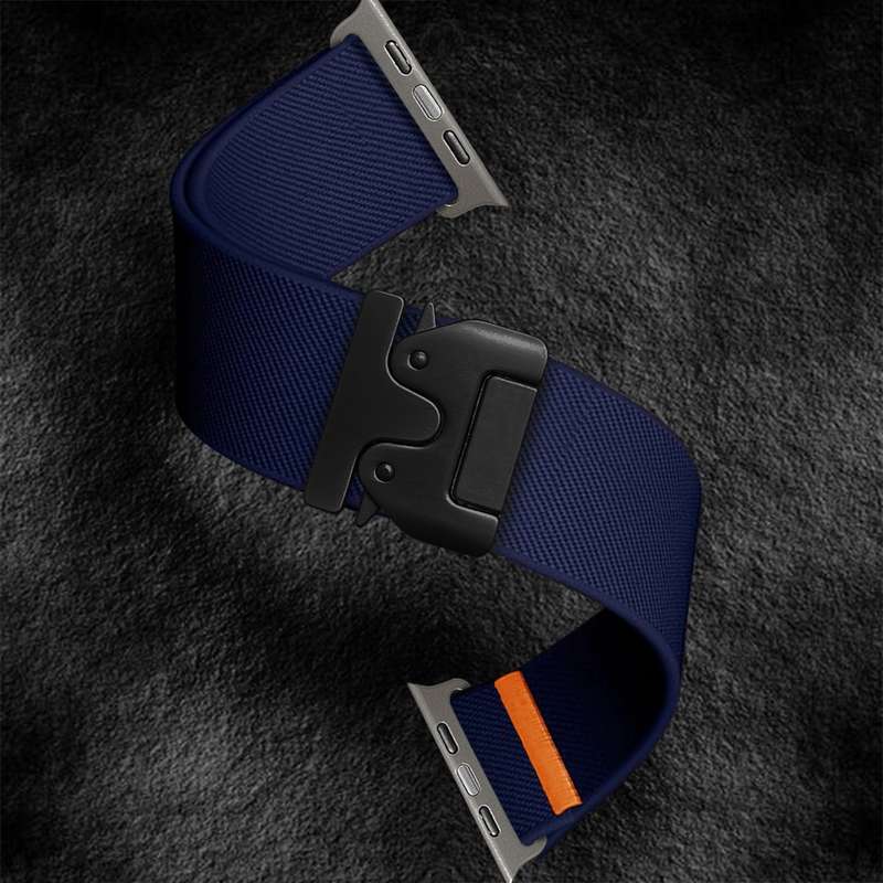 For Apple Watch 46mm / 49mm / 45mm / 44mm Parachute Buckle Elastic Nylon Watch Band