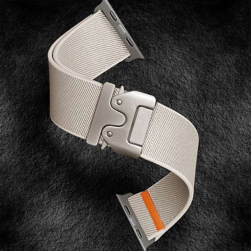 For Apple Watch 46mm / 49mm / 45mm / 44mm Parachute Buckle Elastic Nylon Watch Band