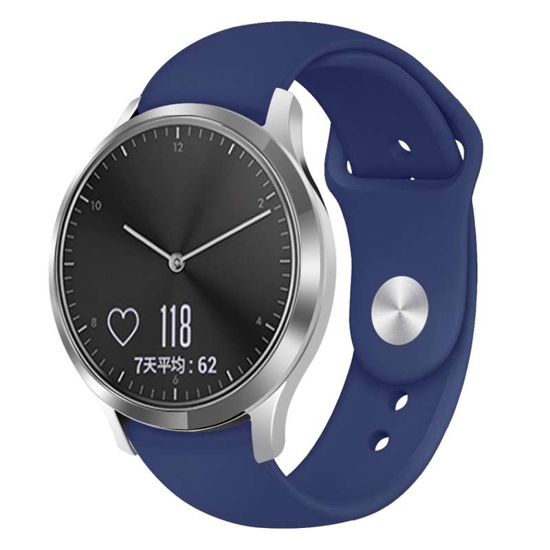 For Garmin Vivoactive 3 / Vivomove HR Solid Color Reverse Buckle Silicone Watch Band, Size: Large Si