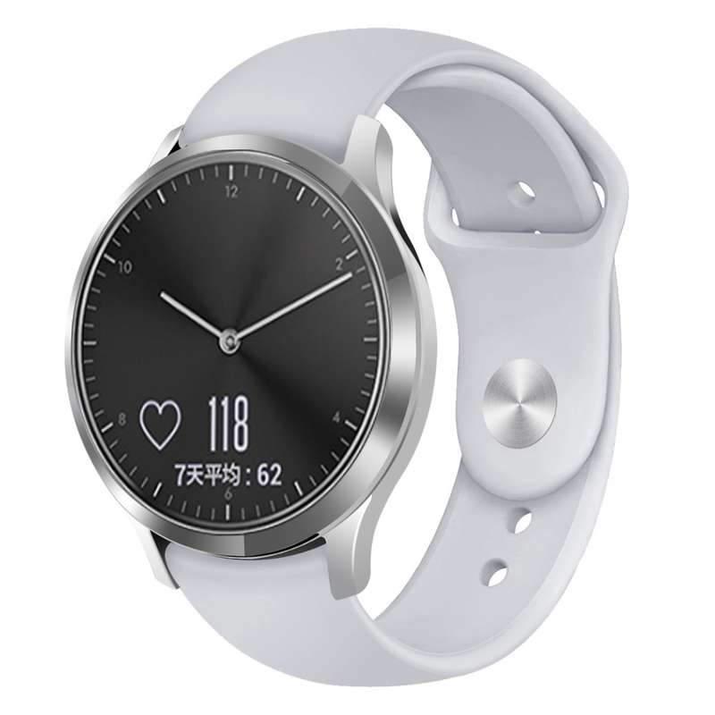 For Garmin Vivoactive 3 / Vivomove HR Solid Color Reverse Buckle Silicone Watch Band, Size: Large Si