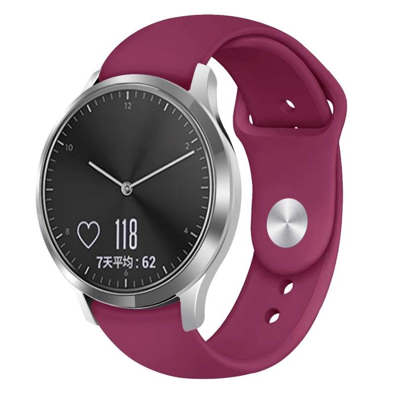 For Garmin Vivoactive 3 / Vivomove HR Solid Color Reverse Buckle Silicone Watch Band, Size: Large Si