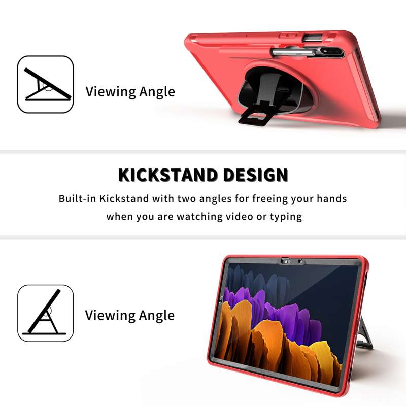 For Samsung Galaxy Tab S8 / Galaxy Tab S7 (2020) T870 360 Degree Rotation PC+TPU Protective Cover wi