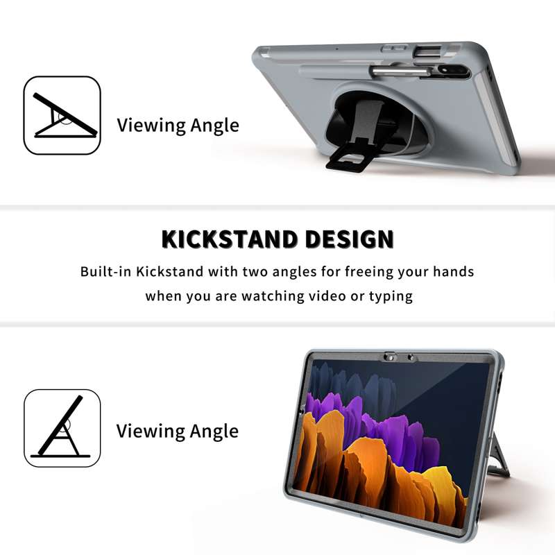 For Samsung Galaxy Tab S8 / Galaxy Tab S7 (2020) T870 360 Degree Rotation PC+TPU Protective Cover wi