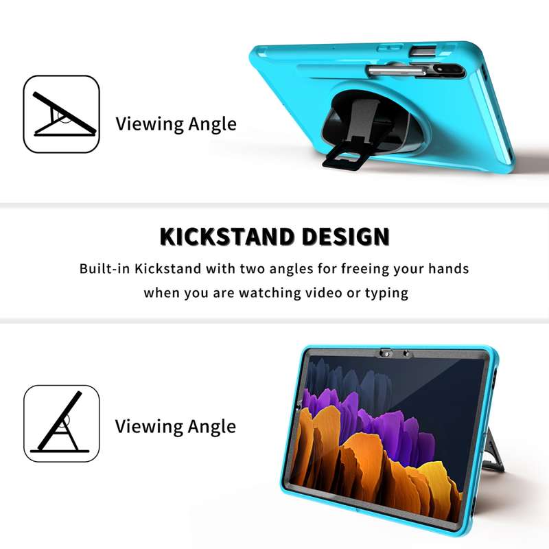 For Samsung Galaxy Tab S8 / Galaxy Tab S7 (2020) T870 360 Degree Rotation PC+TPU Protective Cover wi