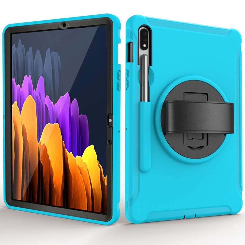For Samsung Galaxy Tab S8 / Galaxy Tab S7 (2020) T870 360 Degree Rotation PC+TPU Protective Cover wi