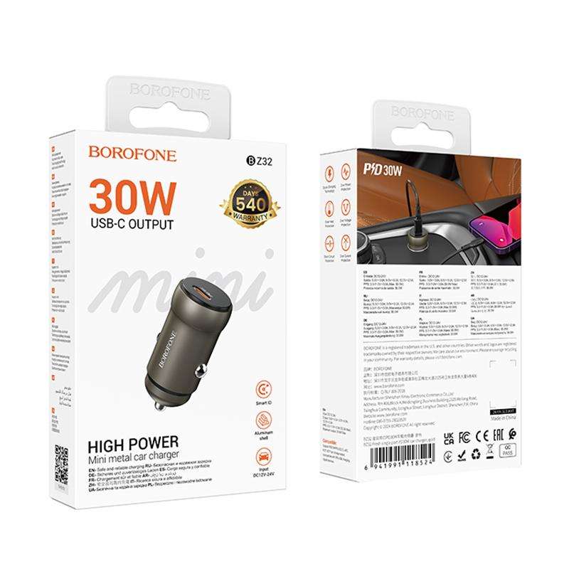 BOROFONE BZ32 Fresh PD30W Type-C Car Charger(Gold)