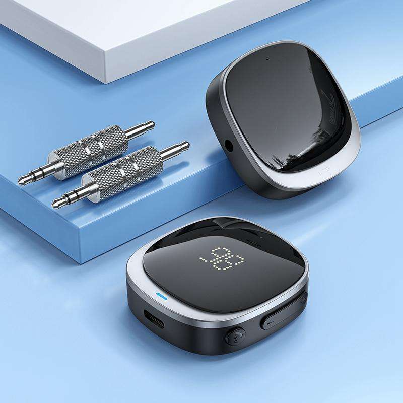 hoco E80 Travel Car AUX Bluetooth Receiver(Black)