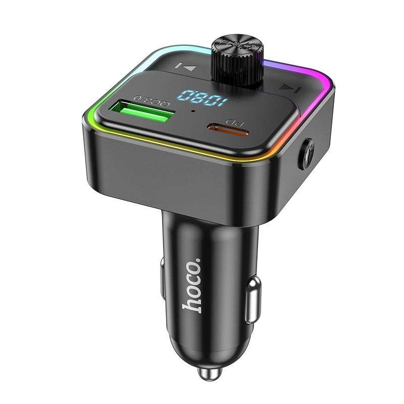 hoco E81 Fantasy PD 30W and QC3.0 Car Bluetooth FM Transmitter(Black)