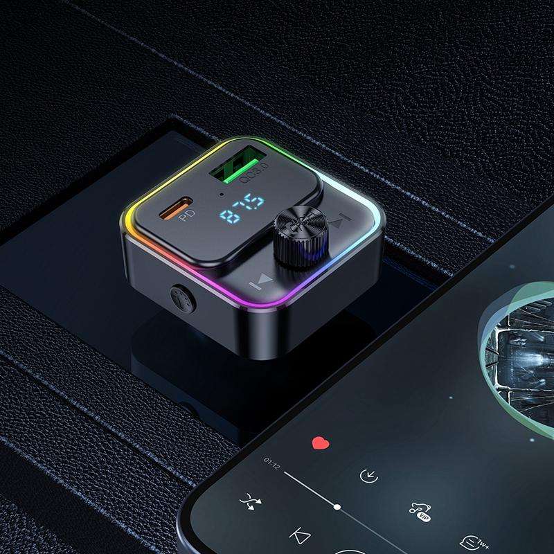 hoco E81 Fantasy PD 30W and QC3.0 Car Bluetooth FM Transmitter(Black)