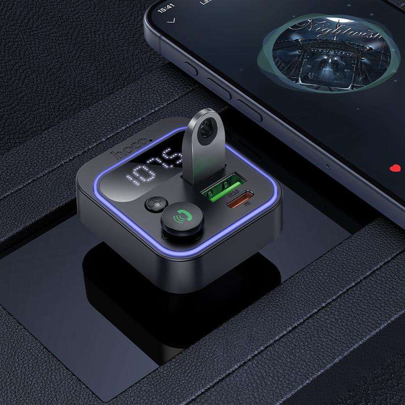 hoco E85 Tiger PD 20W and QC 3.0 Car Bluetooth FM Transmitter(Black)