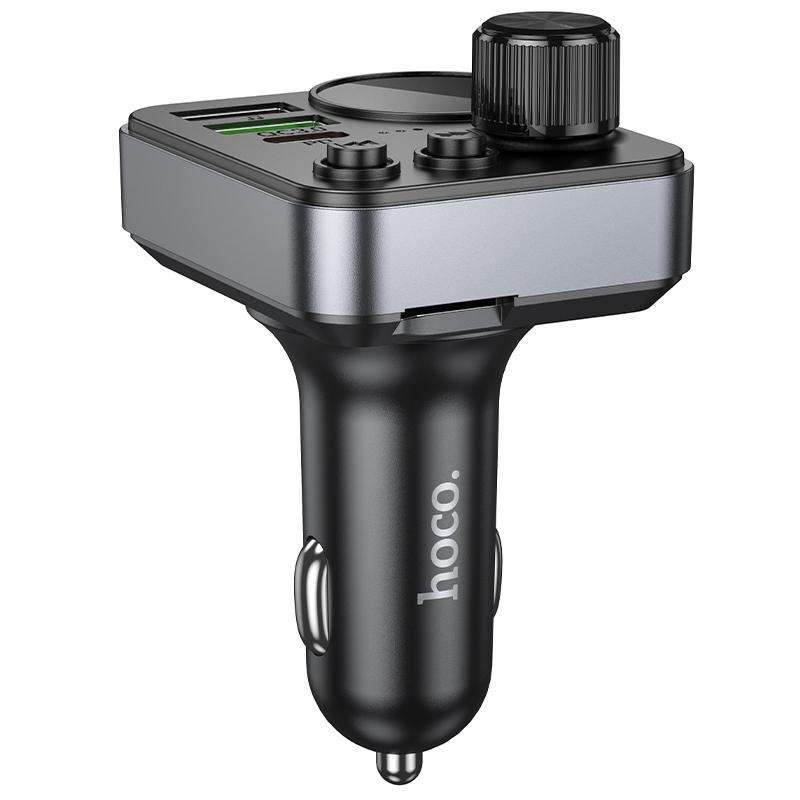 hoco E86 Alegria 48W Dual Port PD 30W and QC 3.0 Car Bluetooth FM Transmitter(Black)
