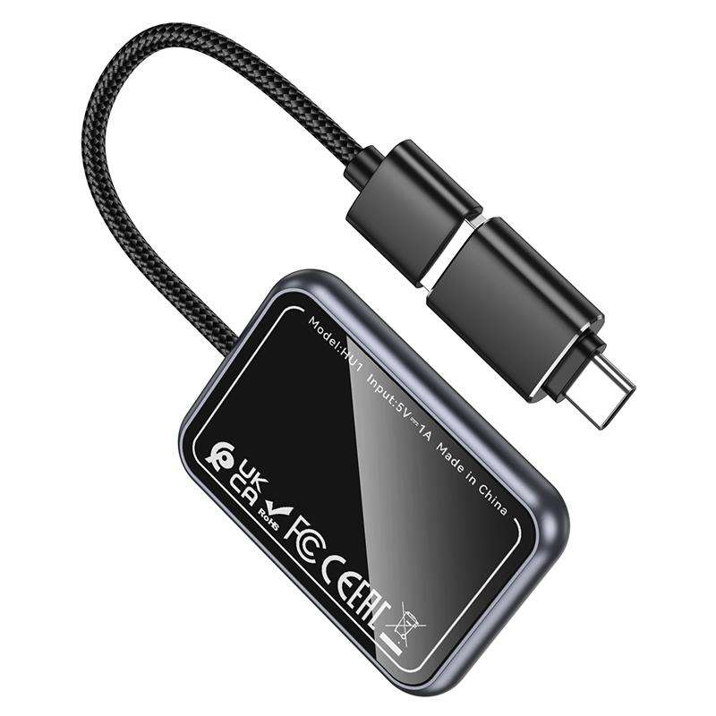 hoco HU1 Way Car Wireless CarPlay Adapter(Grey)