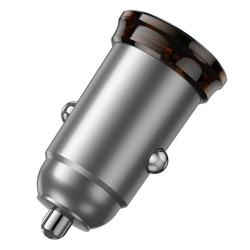 hoco NZ16A Rigorous PD25W and QC3.0 Dual Port Car Charger(Grey)