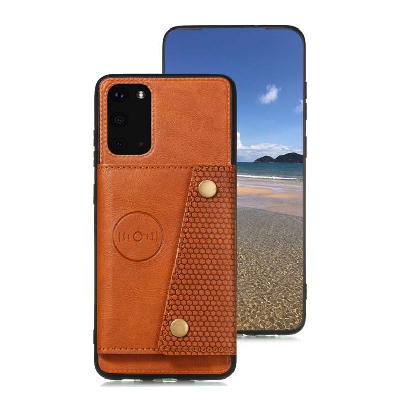 For Samsung Galaxy Note 20 Double Buckle PU + TPU Shockproof Magnetic Protective Case with Card Slot