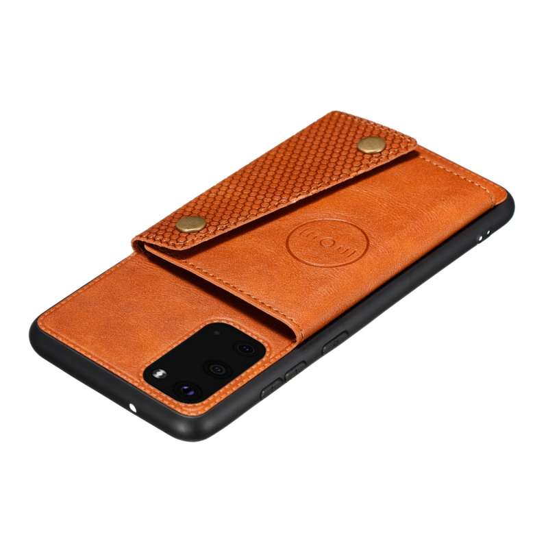 For Samsung Galaxy Note 20 Double Buckle PU + TPU Shockproof Magnetic Protective Case with Card Slot