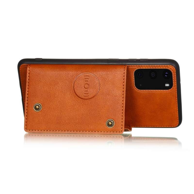 For Samsung Galaxy Note 20 Double Buckle PU + TPU Shockproof Magnetic Protective Case with Card Slot