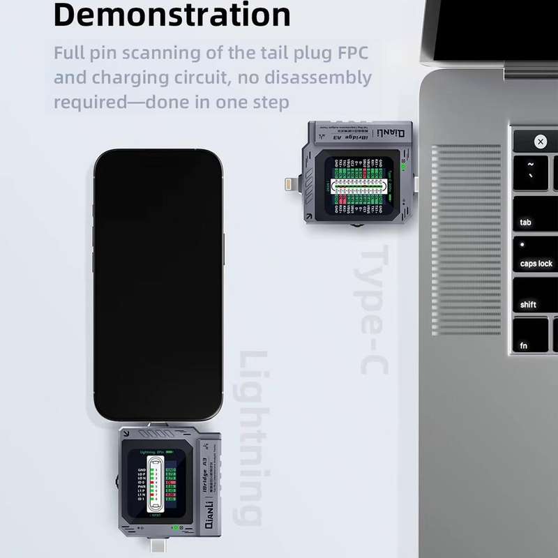 Qianli iBridge A3 Tail Plug Comprehensive Analysis Tester for Lightning & Type-C Interface Devices