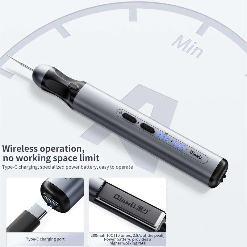 QianLi DM360 Mini Speed Adjustable Electric Grinding Polishing Pen with 7PCS Grinding Heads