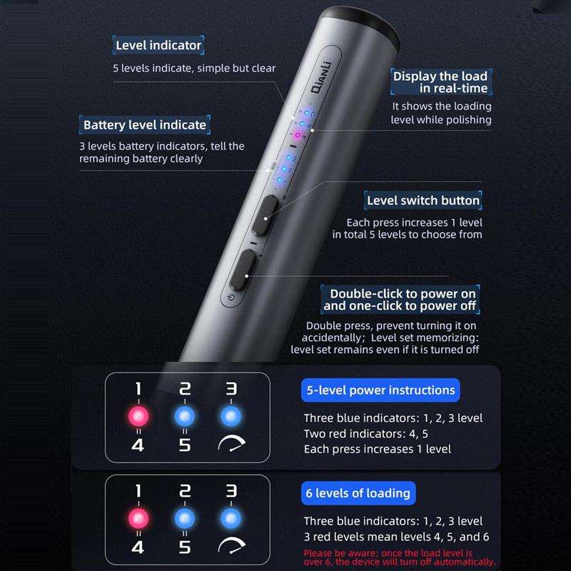 QianLi DM360 Mini Speed Adjustable Electric Grinding Polishing Pen with 7PCS Grinding Heads