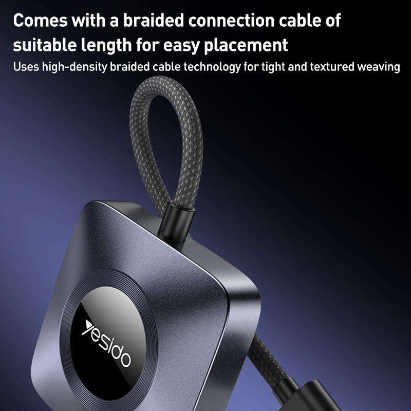 Yesido KM23 Wireless CarPlay with USB to Type-C Adapter(Grey)