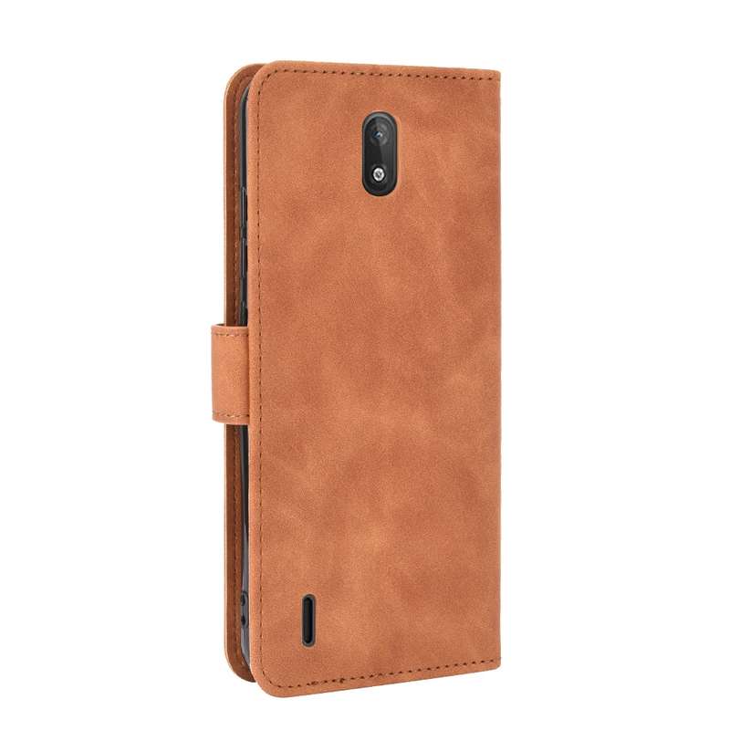For Nokia C2 Solid Color Skin Feel Magnetic Buckle Horizontal Flip Calf Texture PU Leather Case with