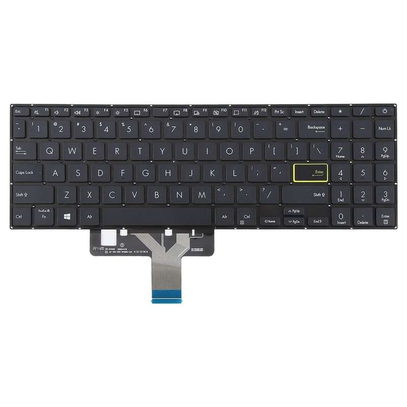 US Version Laptop Keyboard for Asus VivoBook X521 V5100E X521FL S5600F S533F 2020(Black)