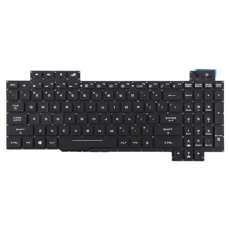 US Version Backlit Laptop Keyboard for Asus FX63 FX63V FX503VM FX503VD ZX63VE FZ63V GL503VS(White)