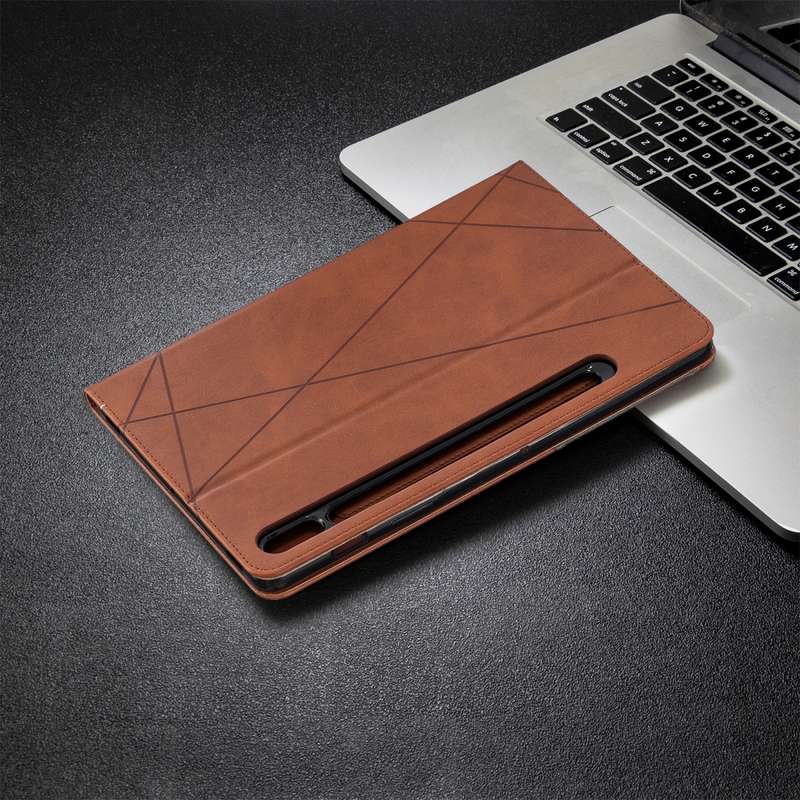 For Samsung Galaxy Tab S8 / Galaxy Tab S7 T870 Rhombus Texture Horizontal Flip Magnetic Leather Case