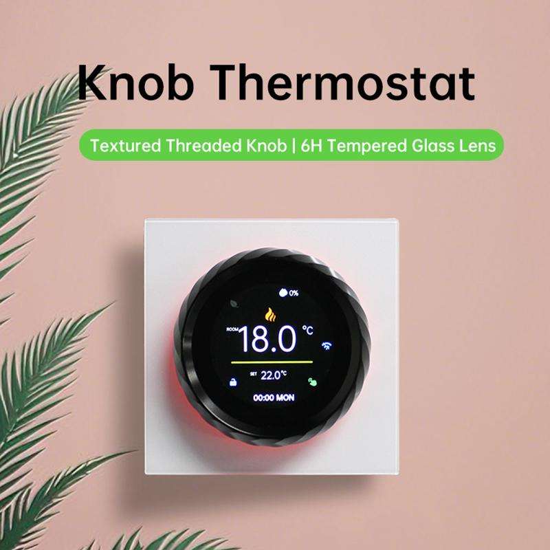 BHT-2007-P16-GC Boiler Heating 1.6 inch TFT Color Screen Threaded Knob Thermostat(White Black)
