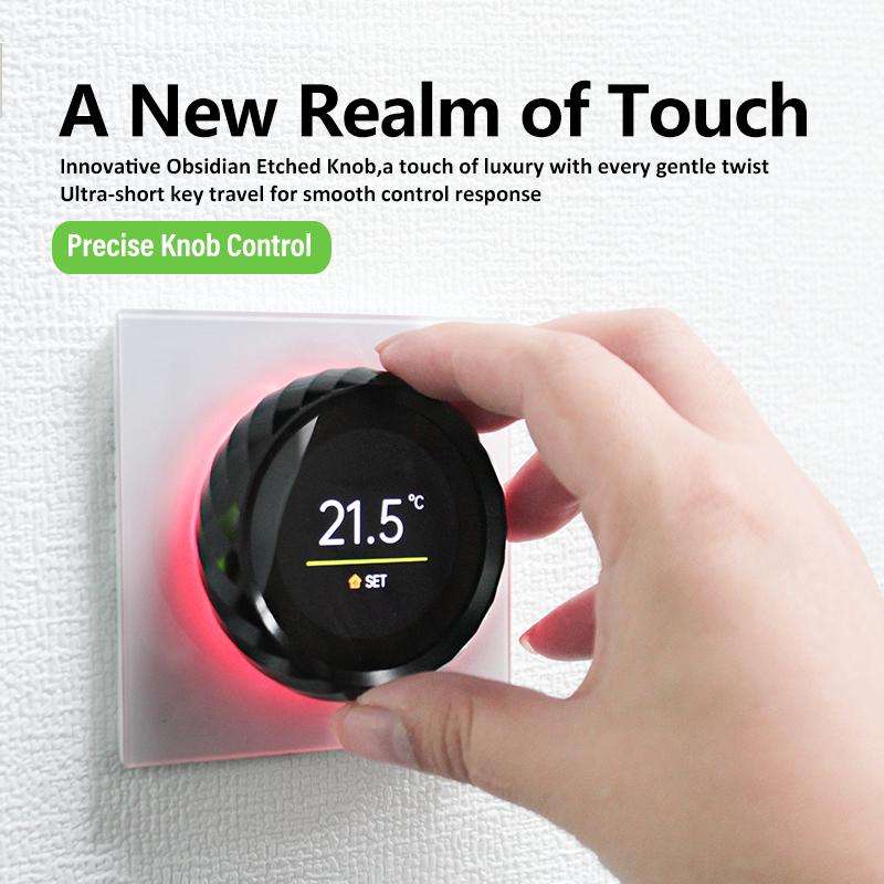 BHT-2007-P16-GALW Water Heating 1.6 inch TFT Color Screen WiFi Smart hreaded Knob Thermostat(White