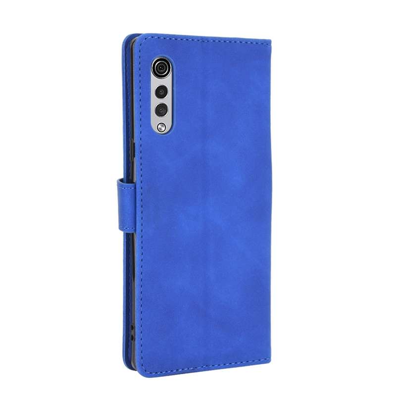 For LG Velvet Solid Color Skin Feel Magnetic Buckle Horizontal Flip Calf Texture PU Leather Case wit