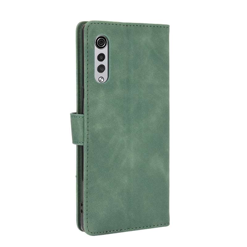 For LG Velvet Solid Color Skin Feel Magnetic Buckle Horizontal Flip Calf Texture PU Leather Case wit