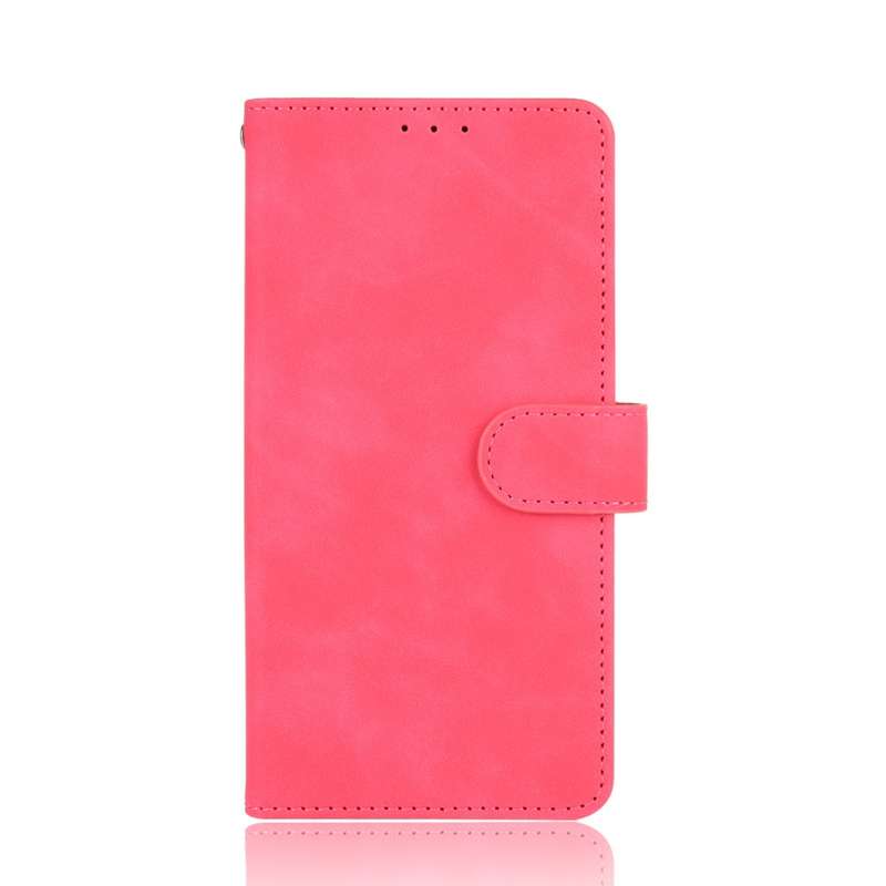 For LG Velvet Solid Color Skin Feel Magnetic Buckle Horizontal Flip Calf Texture PU Leather Case wit