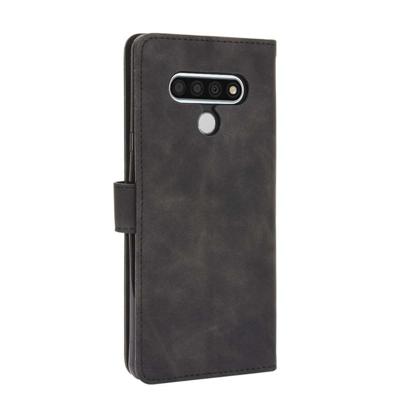 For LG Stylo 6 Solid Color Skin Feel Magnetic Buckle Horizontal Flip Calf Texture PU Leather Case wi