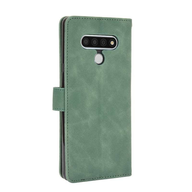 For LG Stylo 6 Solid Color Skin Feel Magnetic Buckle Horizontal Flip Calf Texture PU Leather Case wi