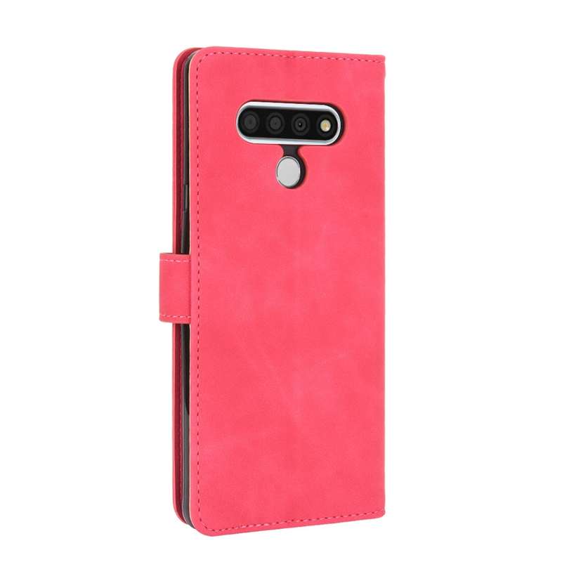 For LG Stylo 6 Solid Color Skin Feel Magnetic Buckle Horizontal Flip Calf Texture PU Leather Case wi