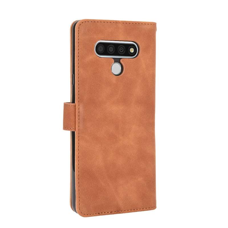 For LG Stylo 6 Solid Color Skin Feel Magnetic Buckle Horizontal Flip Calf Texture PU Leather Case wi