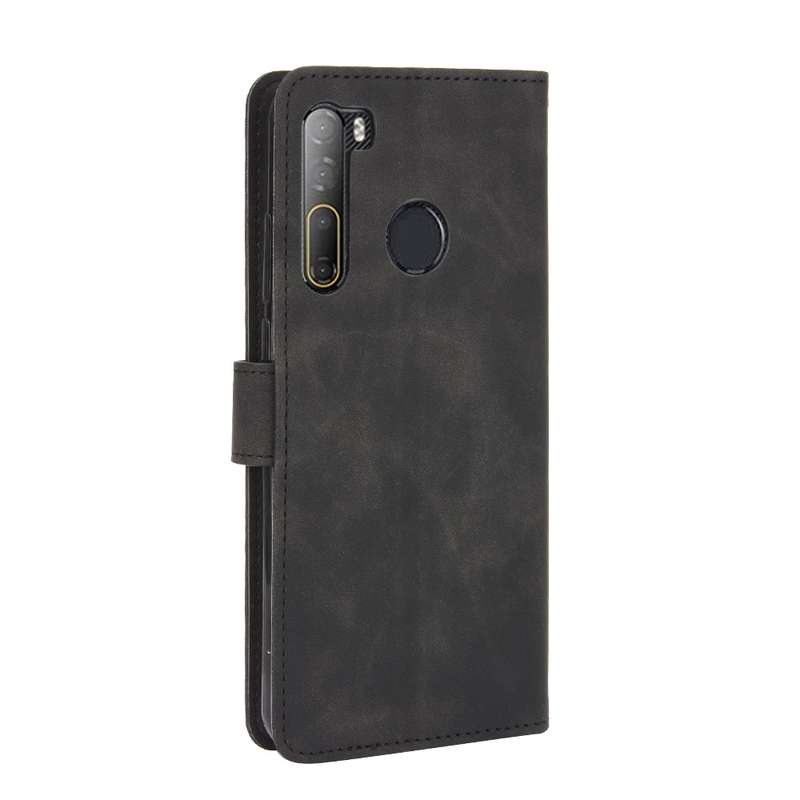 For HTC Desire 20 Pro Solid Color Skin Feel Magnetic Buckle Horizontal Flip Calf Texture PU Leather