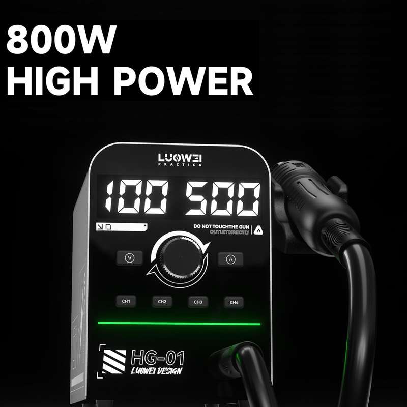 Luowei HG-01 800W Intelligent Digital Hot Air Gun BGA Desoldering Rework Station, Plug:US Plug