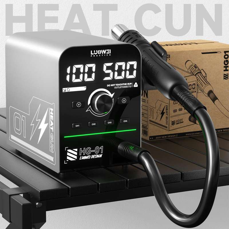 Luowei HG-01 800W Intelligent Digital Hot Air Gun BGA Desoldering Rework Station, Plug:US Plug
